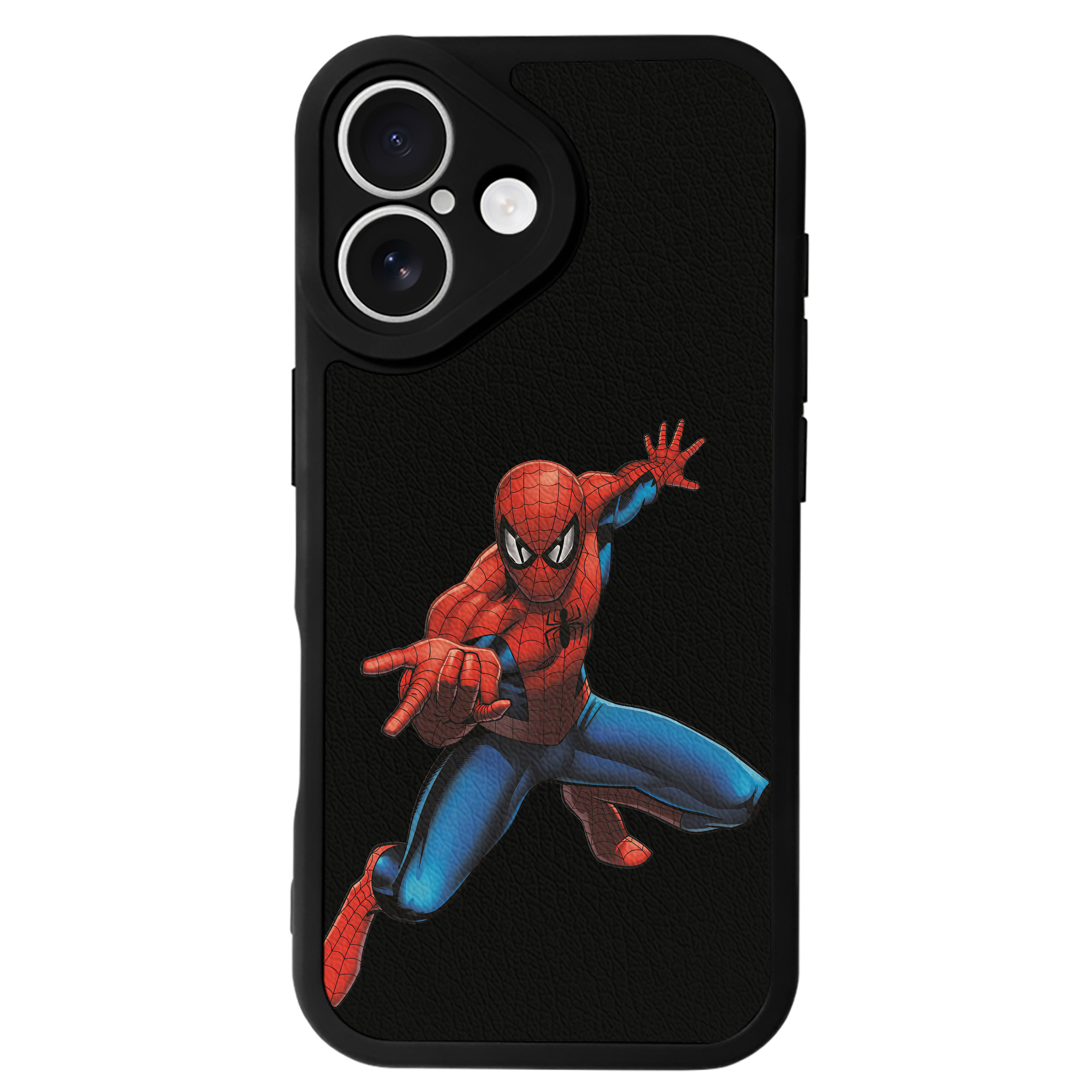 （画像用） Spider Man スパイダーマン 【iPhone 16シリーズ対応】シリコンスマホケース（レザー調） 材質：シリコン